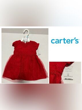 🆕CARTER’S - 6M - NWT - INFANT GIRLS RED HOLIDAY DRESS